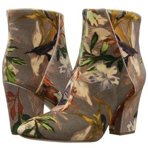 Nine West Savitra Velvet Taupe Booties